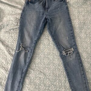 GAP Blue Skinny Jeans with Distressed Knees